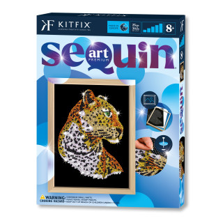 KITFIX DIY Sequin Art mėlynasis rinkinys Leopardas