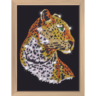 KITFIX DIY Sequin Art mėlynasis rinkinys Leopardas