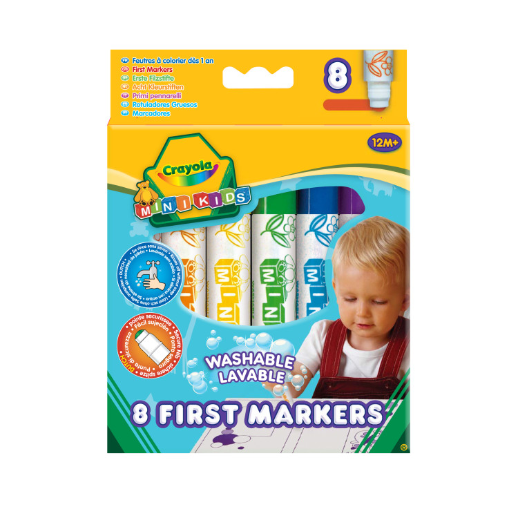 CRAYOLA MINIKIDS Pirmieji flomasteriai, 8 vnt.