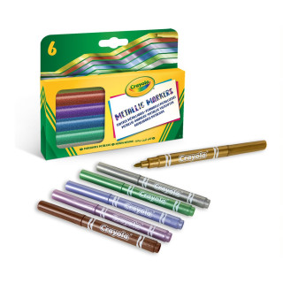 CRAYOLA Žymekliai Metallic , 6 vnt.