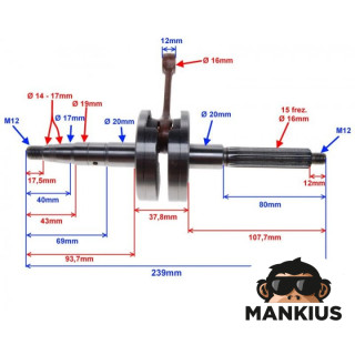 CRANKSHAFT ASSY 2T HURRICANE