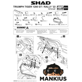 FITTING, ALU SIDE CASE 4P SHAD TERRA FOR TRIUMPH TIGER 1200