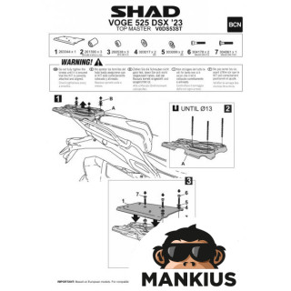 FITTING, TOP CASE SHAD FOR VOGE 525 DSX