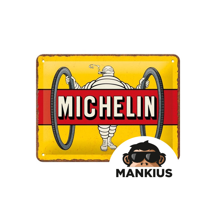 TIN SIGN 15X20 MICHELIN TYRES YELLOW 26299