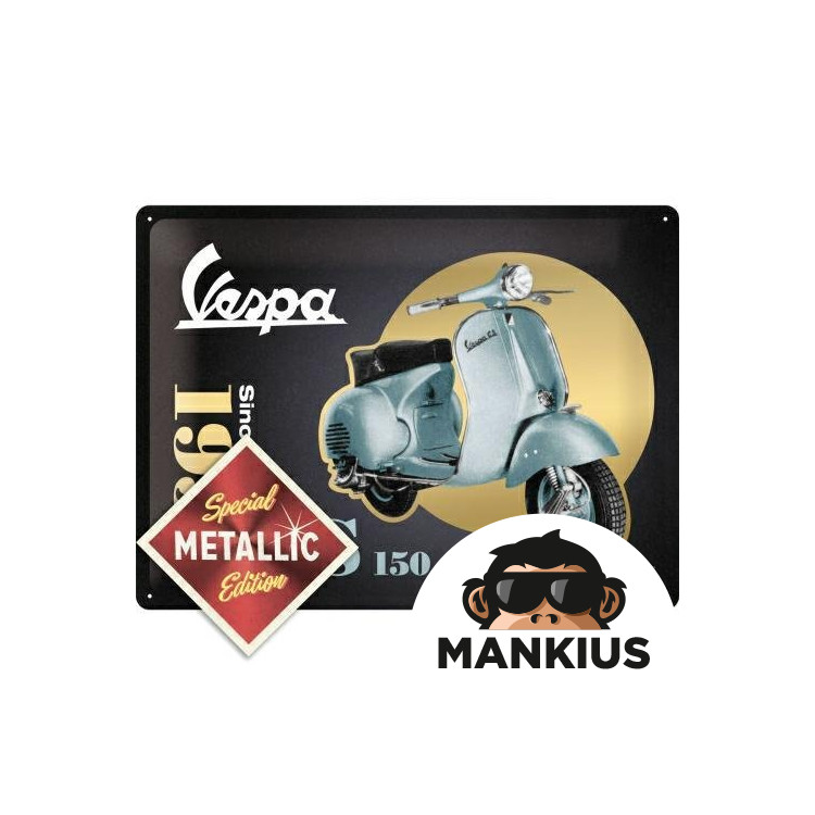 TIN SIGN 30x40 VESPA- GS 150 SIN GOLD 63385