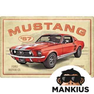 TIN SIGN 40x60 FORD MUSTANG GT RED 24017