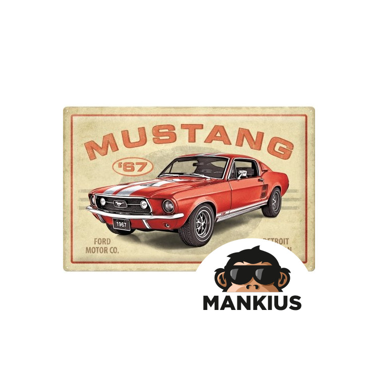 TIN SIGN 40x60 FORD MUSTANG GT RED 24017