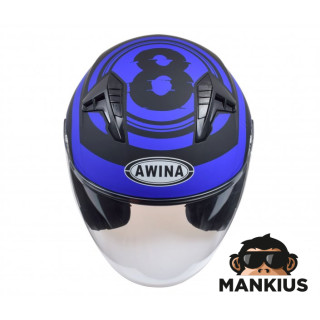 HELMET OPEN FACE TYPE JK528 BLACK BLUE MATT L ECE