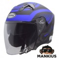 HELMET OPEN FACE TYPE JK528 BLACK BLUE MATT S ECE