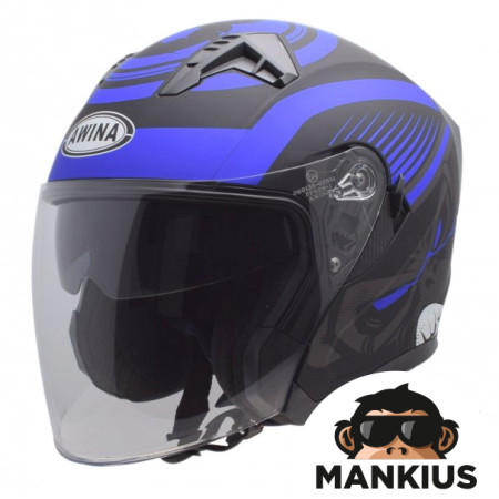 HELMET OPEN FACE TYPE JK528 BLACK BLUE MATT XS ECE