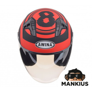 HELMET OPEN FACE TYPE JK528 BLACK RED MATT M ECE