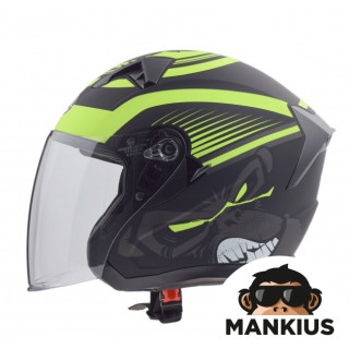 HELMET OPEN FACE TYPE JK528 BLACK YELOW MATT L ECE