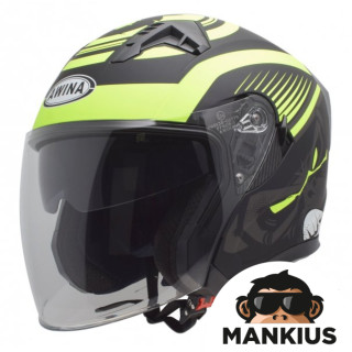 HELMET OPEN FACE TYPE JK528 BLACK YELOW MATT XS ECE