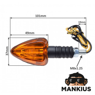 LAMP, TURN SIGNAL, CONE, AMBER LENS, CUTS ECE