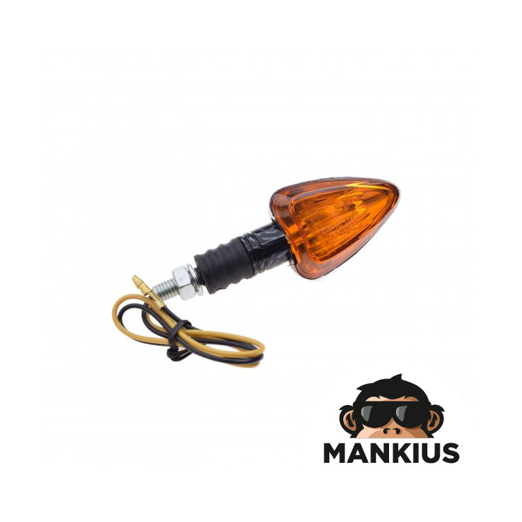 LAMP, TURN SIGNAL, CONE, AMBER LENS, CUTS, CARBON-LOOK ECE