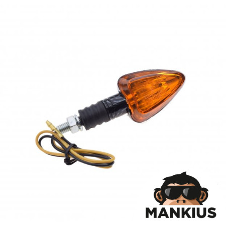 LAMP, TURN SIGNAL, CONE, AMBER LENS, CUTS, CARBON-LOOK ECE