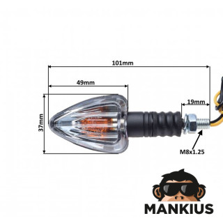 LAMP, TURN SIGNAL, CONE, CLEAR LENS, CUTS ECE