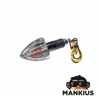 LAMP, TURN SIGNAL, CONE, CLEAR LENS, CUTS, CARBON-LOOK ECE