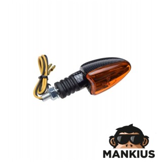 LAMP, TURN SIGNAL, OVAL, CARBON-LOOK, AMBER LENS, LH FRONT ECE