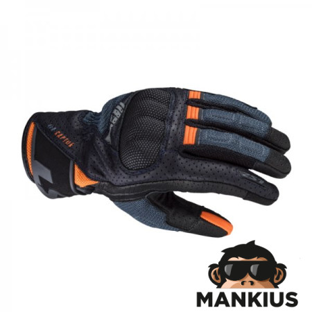 LS2 AIR RAPTOR MAN GLOVES DARK BLUE H-V ORANGE S