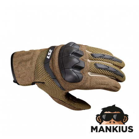 LS2 KUBRA MAN GLOVES BROWN L