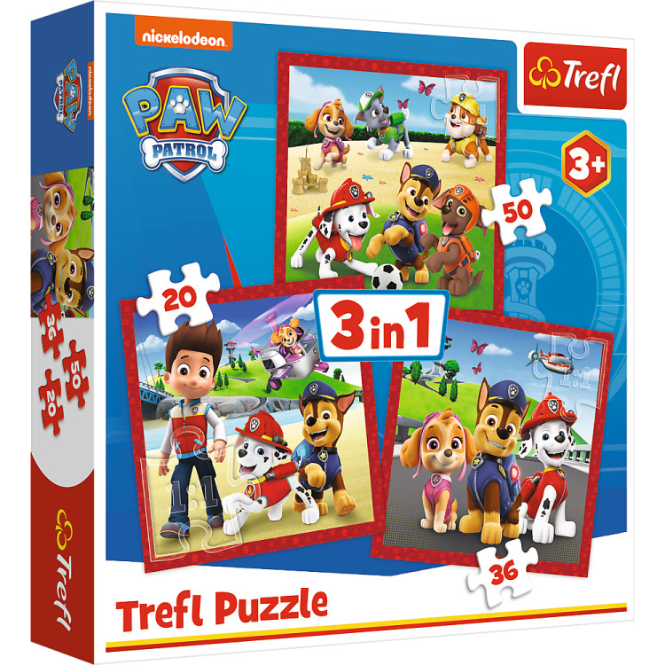 TREFL PAW PATROL 3 dėlionių rinkinys Šuniukas-patrulis