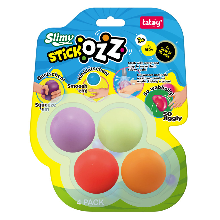 SLIMY Kamuoliukai Stick Ozz (neoniniai ir šviečiantys tamsoje)