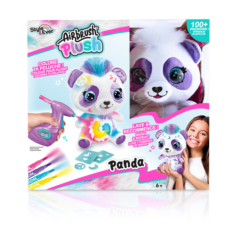 AIRBRUSH PLUSH Rinkinys su aerografu Panda", 25 cm