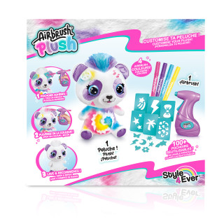 AIRBRUSH PLUSH Rinkinys su aerografu Panda", 25 cm