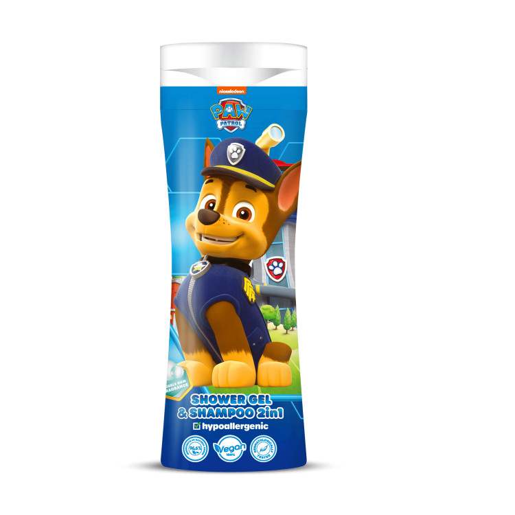 PAW PATROL 2 IN 1 dušo želė ir šampūnas, 300 ml, kramtomosios gumos kvapo