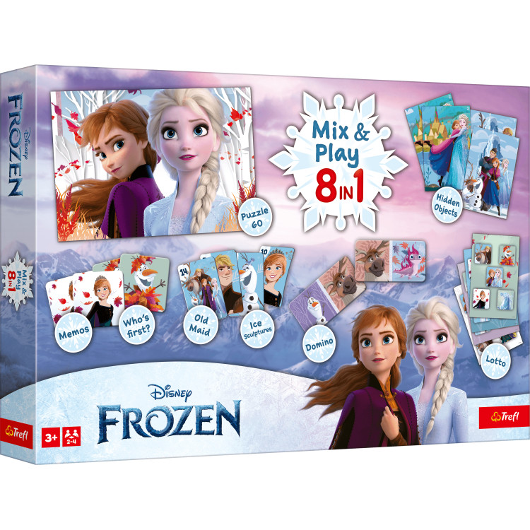 TREFL FROZEN 8in1 Mix&play stalo žaidimų rinkinys