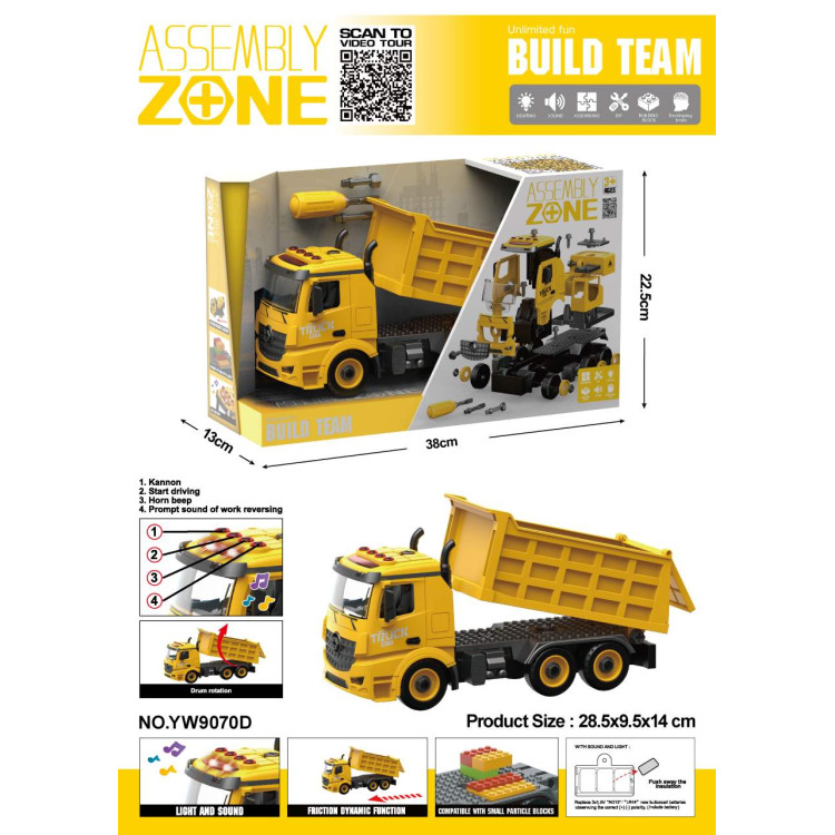 Twisting Dump Truck with Sound Function + Accessories