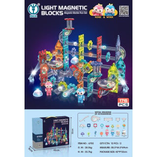 Magnetic Building Blocks Luminous Ball Set 176 pcs.