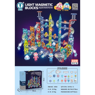 Magnetic Building Blocks Luminous Ball Set 228 pcs.