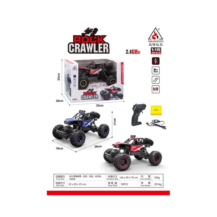 Crawler MONSTER ROCK R/C 1:16 Red