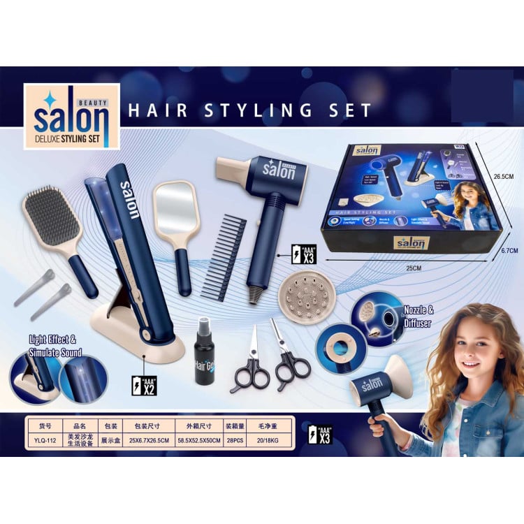 MEGA Set for a Little Hairdresser Blue + Accessories