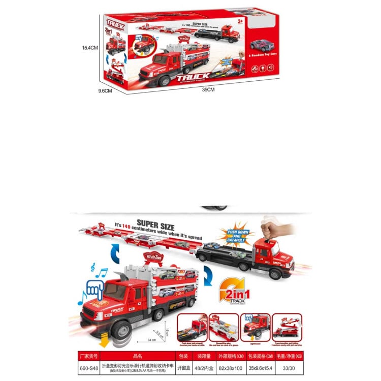 Truck with Launcher 2in1 + Accessories Red