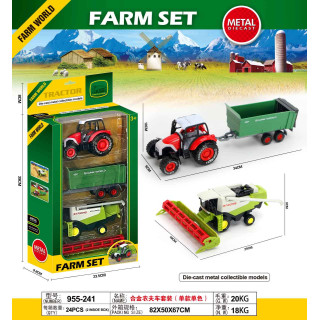 Set of Agricultural Vehicles Tractor + Harvester