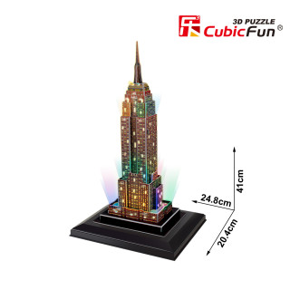 CUBICFUN 3D dėlionė Empire State pastatas (LED)