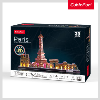 CUBICFUN City Line 3D dėlionė su LED (didelė) Paryžius"