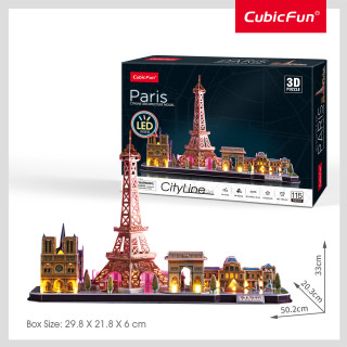 CUBICFUN City Line 3D dėlionė su LED (didelė) Paryžius"