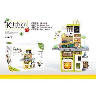 Kitchen Kitchenette with Light and Sound Function 63 pcs. Green