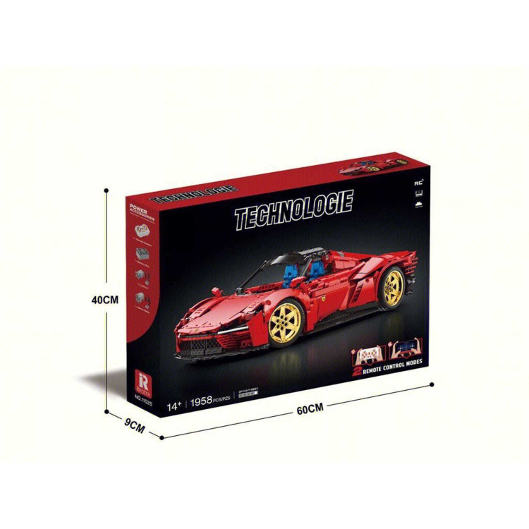 Red Sports Car R/C Building Blocks Set 1958pcs.