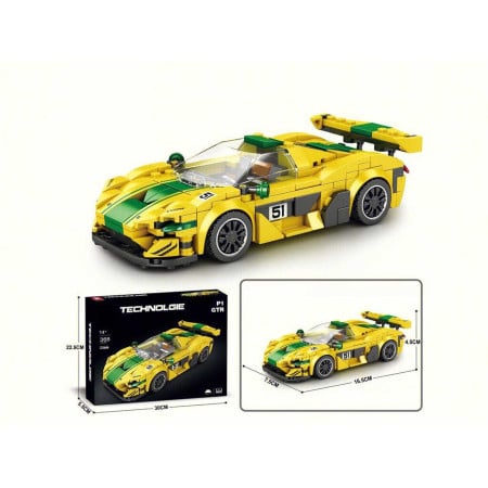 Sports Car Brick Set Yellow 368 pcs.