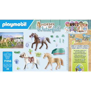 PLAYMOBIL WORLD OF HORSES Trys žirgai su balnais 71356