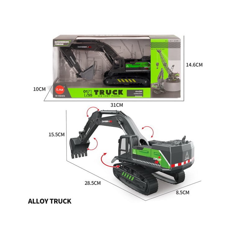 Metal Backhoe/Loader Black - Green