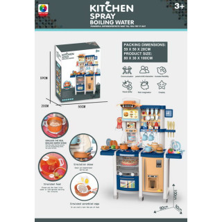 Kitchen Kitchenette with Light and Sound Function 65 pieces. Blue