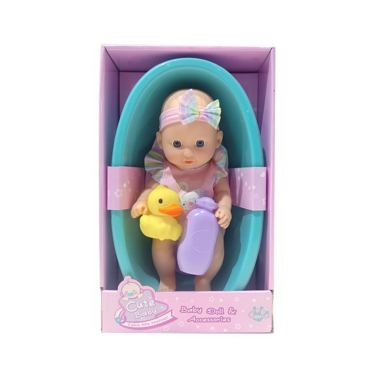 Baby doll with bathtub + accessories