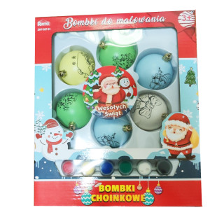 Set of Christmas Baubles with Paints