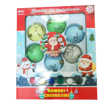 Set of Christmas Baubles with Paints